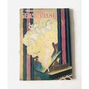 Vintage 1936 Gems For Piano Song Booklet Treasure Chest Horses Waltz Music USA